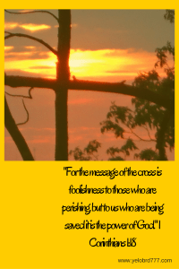 %22For the message of the cross is foolishness to those who are perishing, but to us who are being saved it is the power of God.%22 1 Corinthians 1_18